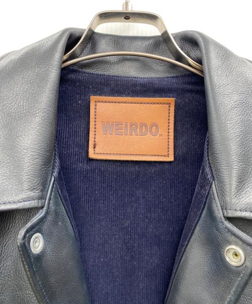 WEIRDO（ウィアード）WEIRDO (ウィアード) カウレザージャケット ダークネイビー サイズ:Lの古着・服飾アイテム