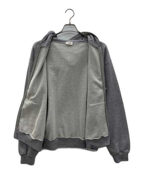CELINE（セリーヌ）CELINE (セリーヌ) トリオンフ ルーズ ジップフーディー グレー サイズ:Ｓの古着・服飾アイテム