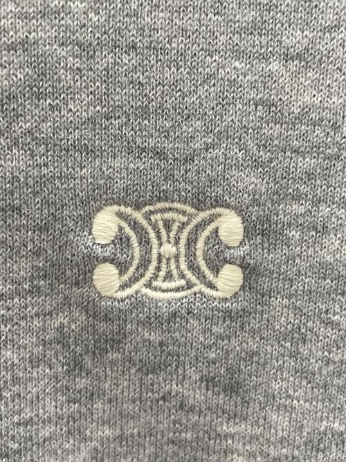 CELINE（セリーヌ）CELINE (セリーヌ) トリオンフ ルーズ ジップフーディー グレー サイズ:Ｓの古着・服飾アイテム