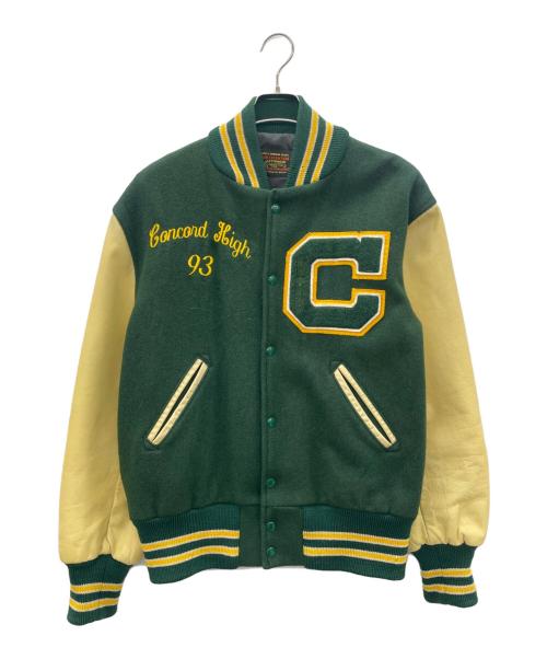 skookum（スクーカム）skookum (スクーカム) アワードジャケット アイボリー×グリーン サイズ:SIZE 40の古着・服飾アイテム