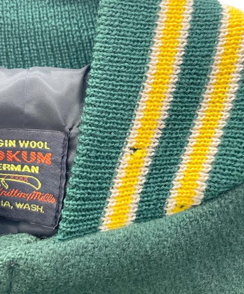 skookum（スクーカム）skookum (スクーカム) アワードジャケット アイボリー×グリーン サイズ:SIZE 40の古着・服飾アイテム