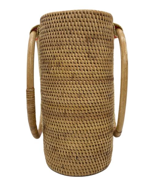 STELAR（ステラ）STELAR (ステラ) Sabah Vegan Raffia Barrel Bag ナチュラル×オレンジ 未使用品の古着・服飾アイテム