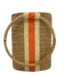 STELAR (ステラ) Sabah Vegan Raffia Barrel Bag ナチュラル×オレンジ 未使用品：5000円