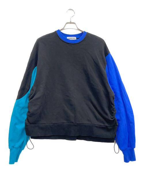 HeRIN.CYE（ヘリンドットサイ）HeRIN.CYE (ヘリンドットサイ) アシンメトリーボーイフレンドトップス ブラック×ブルー サイズ:free sizeの古着・服飾アイテム