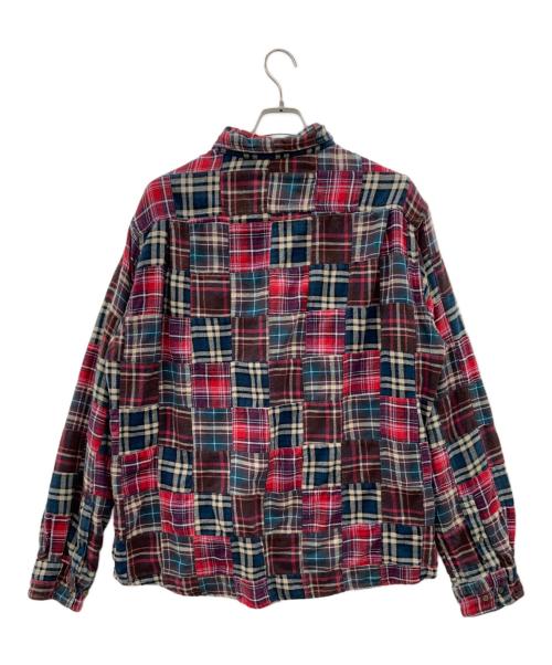 Eddie Bauer（エディーバウアー）Eddie Bauer (エディーバウアー) パッチワークシャツ レッド サイズ:XLの古着・服飾アイテム