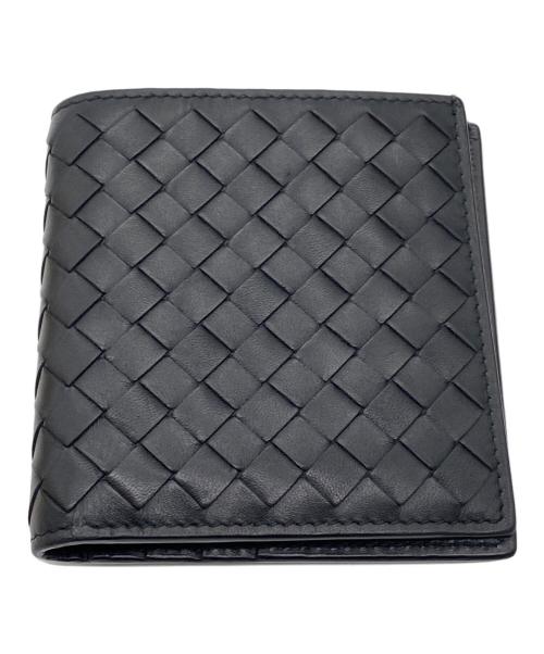 BOTTEGA VENETA（ボッテガベネタ）BOTTEGA VENETA (ボッテガベネタ) 2つ折り財布 	イントレチャート ブラックの古着・服飾アイテム