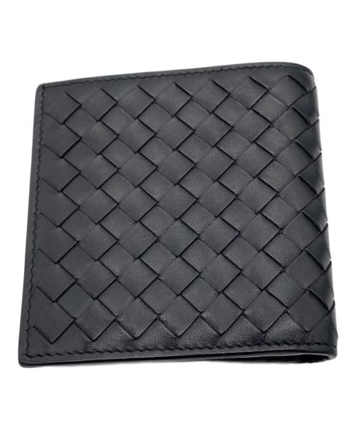 BOTTEGA VENETA（ボッテガベネタ）BOTTEGA VENETA (ボッテガベネタ) 2つ折り財布 	イントレチャート ブラックの古着・服飾アイテム
