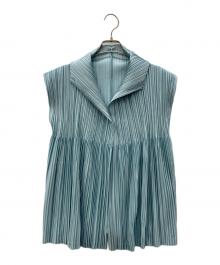 PLEATS PLEASE（プリーツプリーズ）の古着「プリーツ1Bベスト」｜スカイブルー
