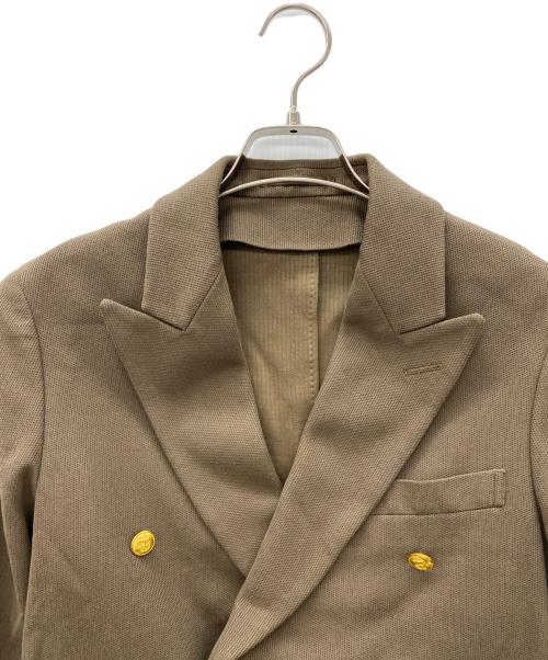 Pilgrim（ピルグリム）Pilgrim (ピルグリム) コットンジャージー ダブルブレステッド6Bブレザー ブラウン サイズ:Lの古着・服飾アイテム