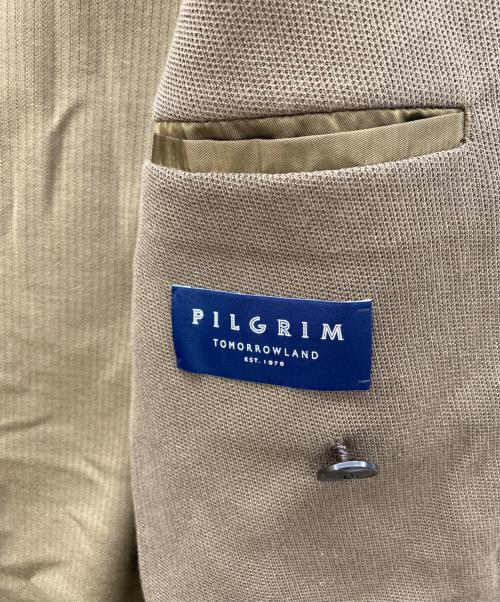 Pilgrim（ピルグリム）Pilgrim (ピルグリム) コットンジャージー ダブルブレステッド6Bブレザー ブラウン サイズ:Lの古着・服飾アイテム