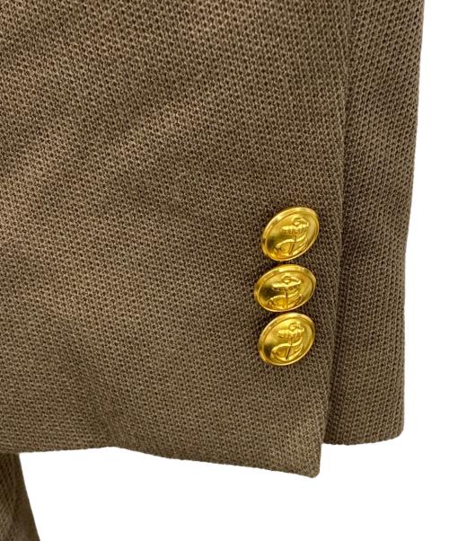 Pilgrim（ピルグリム）Pilgrim (ピルグリム) コットンジャージー ダブルブレステッド6Bブレザー ブラウン サイズ:Lの古着・服飾アイテム