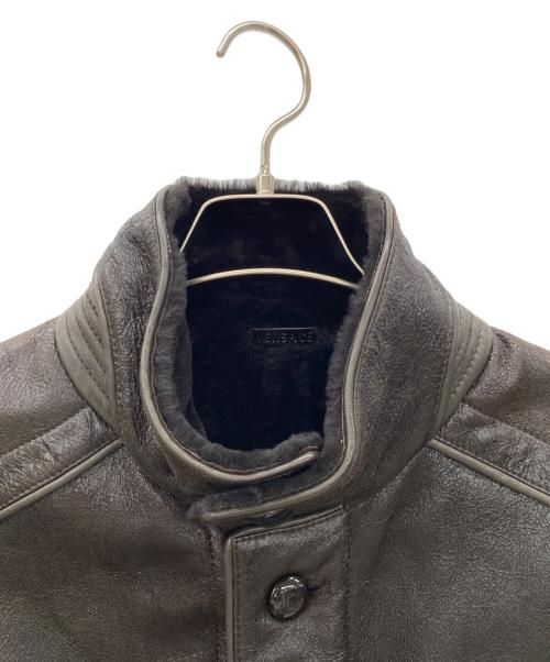 VERSACE（ヴェルサーチェ）VERSACE (ヴェルサーチェ) レザージャケット ブラウン サイズ:SIZE 48の古着・服飾アイテム