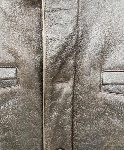 VERSACE（ヴェルサーチェ）VERSACE (ヴェルサーチェ) レザージャケット ブラウン サイズ:SIZE 48の古着・服飾アイテム