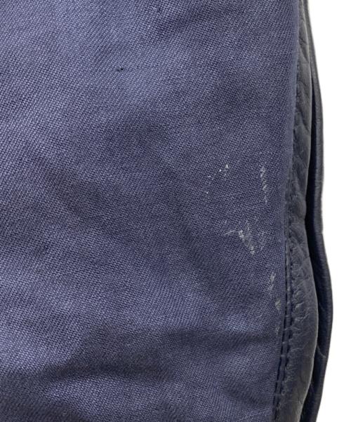 VERSACE（ヴェルサーチェ）VERSACE (ヴェルサーチェ) リネン×レザー ジャケット ネイビー サイズ:SIZE 不明の古着・服飾アイテム