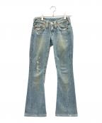 TRUE RELIGIONトゥルー レリジョン）の古着「Y2Kフレアデニムパンツ」｜ブルー