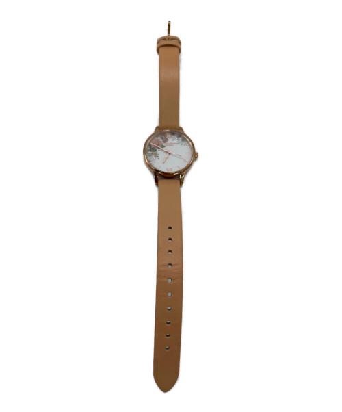 OLIVIA BURTON（オリビアバートン）OLIVIA BURTON (オリビアバートン) スパークルフローラル ミディダイヤル コーラル＆ローズゴールド ホワイトの古着・服飾アイテム