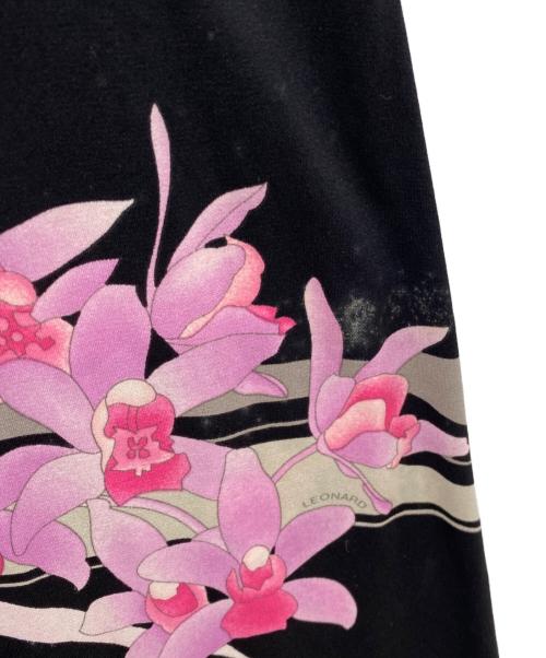 LEONARD（レオナール）LEONARD (レオナール) ワンピース ブラック×ピンク サイズ:Mの古着・服飾アイテム