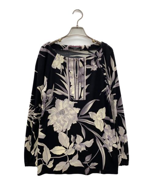 LEONARD（レオナール）LEONARD (レオナール) ブラウス ブラック×ピンク サイズ:Lの古着・服飾アイテム