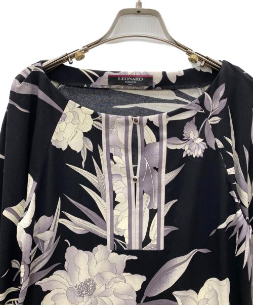 LEONARD（レオナール）LEONARD (レオナール) ブラウス ブラック×ピンク サイズ:Lの古着・服飾アイテム