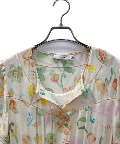 COACH（コーチ）COACH (コーチ) L'oeil Short Sleeve Dress ベージュ サイズ:SIZE 0の古着・服飾アイテム