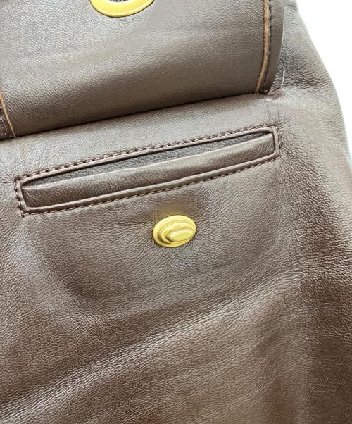 COACH（コーチ）COACH (コーチ) ラムレザースカート ブラウン サイズ:	SIZE 0の古着・服飾アイテム