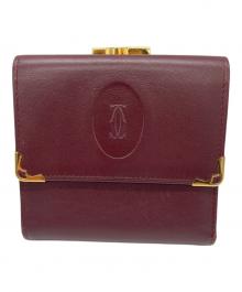 Cartier（カルティエ）の古着「3つ折り財布」｜ボルドー