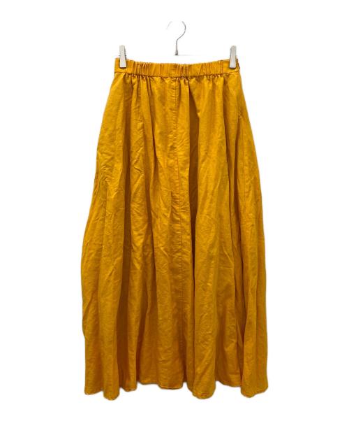 Spick and Span（スピック＆スパン）Spick and Span (スピックアンドスパン) リネン混ギャザーフレアスカート オレンジ サイズ:36の古着・服飾アイテム