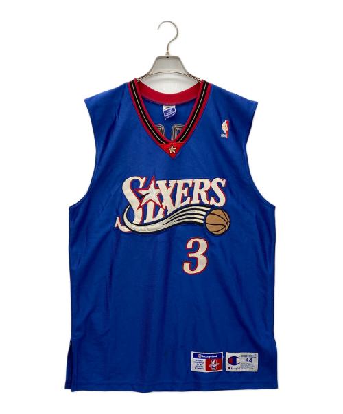 Champion（チャンピオン）Champion (チャンピオン) NBA アレン・アイパーソン 76ersユニフォーム ブルー サイズ:Lの古着・服飾アイテム