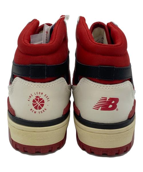 NEW BALANCE（ニューバランス）NEW BALANCE (ニューバランス) Aime Leon Dore (エメ レオン ドレ) ミッドカットスニーカー ホワイト×レッド サイズ:26 未使用品の古着・服飾アイテム