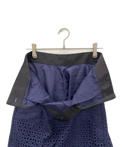 sacai（サカイ）sacai (サカイ) パンチングレーススカート ネイビー サイズ:SIZE 3の古着・服飾アイテム