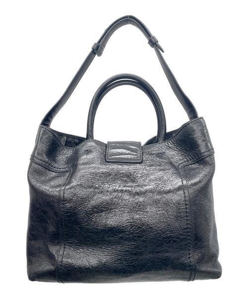 TOD'S（トッズ）TOD'S (トッズ) ダブルTレザートートバッグ ブラックの古着・服飾アイテム