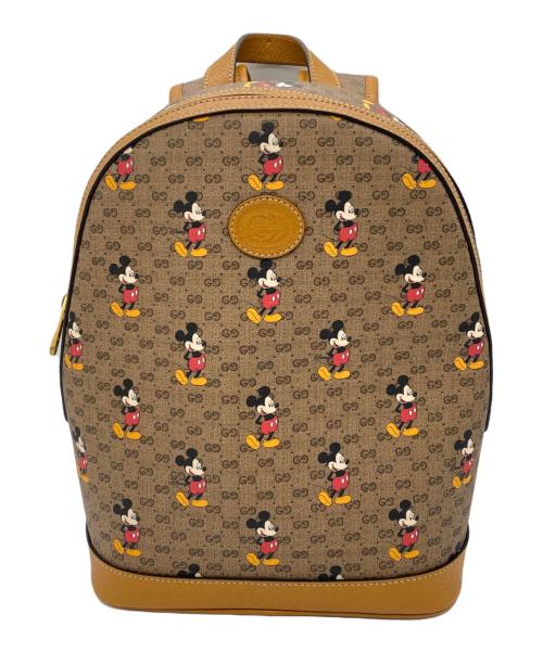 GUCCI（グッチ）GUCCI (グッチ) DISNEY (ディズニー) ミニGGスプリーム リュック ブラウンの古着・服飾アイテム