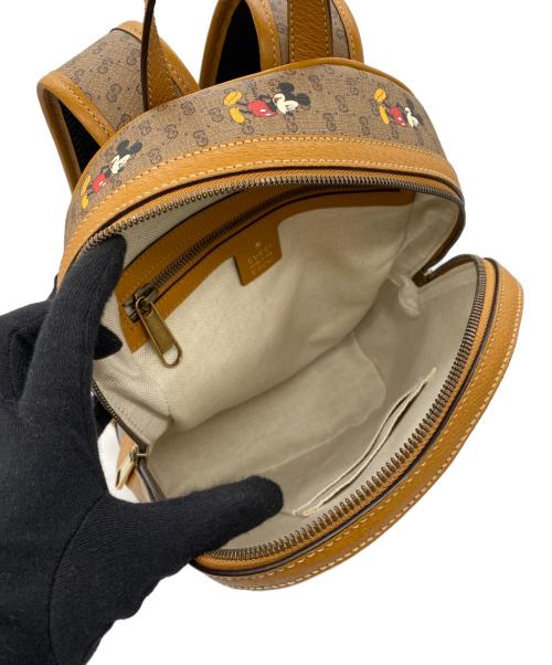 GUCCI（グッチ）GUCCI (グッチ) DISNEY (ディズニー) ミニGGスプリーム リュック ブラウンの古着・服飾アイテム