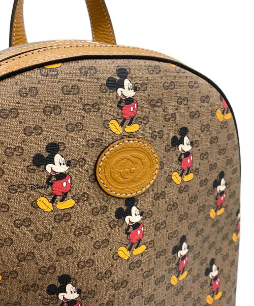 GUCCI（グッチ）GUCCI (グッチ) DISNEY (ディズニー) ミニGGスプリーム リュック ブラウンの古着・服飾アイテム