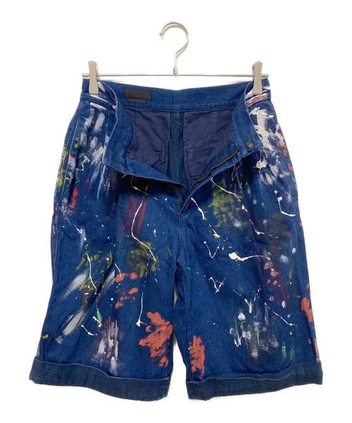 ALEXANDER McQUEEN（アレキサンダーマックイーン）ALEXANDER McQUEEN (アレキサンダーマックイーン) デニムショートパンツ インディゴ サイズ:44の古着・服飾アイテム