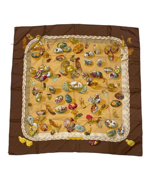 HERMES（エルメス）HERMES (エルメス) シルクスカーフ ブラウンの古着・服飾アイテム