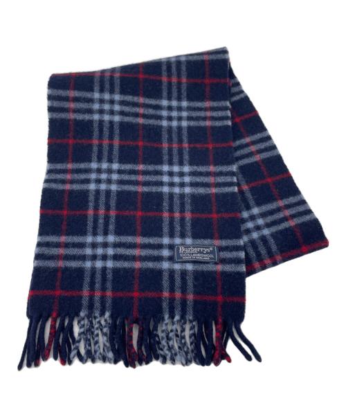 Burberry's（バーバリー）Burberry's (バーバリーズ) ノバチェックマフラー ネイビーの古着・服飾アイテム