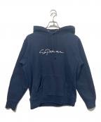 SUPREMEシュプリーム）の古着「Classic Script Hooded Sweatshirt」｜ネイビー×ホワイト