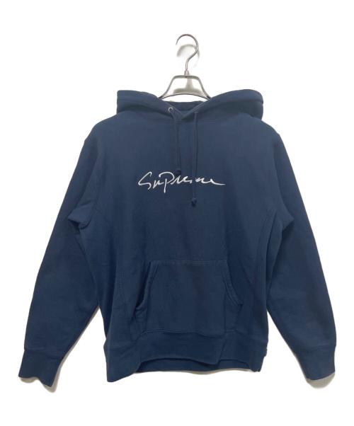 SUPREME（シュプリーム）SUPREME (シュプリーム) Classic Script Hooded Sweatshirt ネイビー×ホワイト サイズ:Sの古着・服飾アイテム