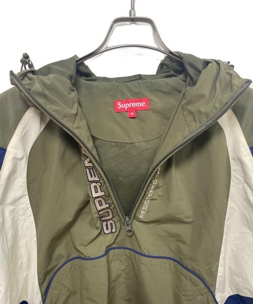 SUPREME（シュプリーム）SUPREME (シュプリーム) Paneled Half Zip Pullover カーキ×ネイビー サイズ:Mの古着・服飾アイテム