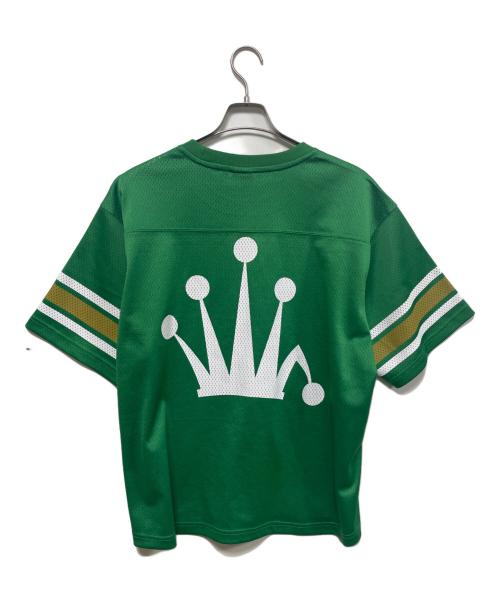 stussy（ステューシー）stussy (ステューシー) クラウンロゴ ゲームシャツ グリーン サイズ:Lの古着・服飾アイテム