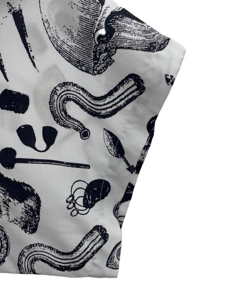 son of the cheese（（サノバチーズ））son of the cheese (（サノバチーズ）) オープンカラーシャツ ホワイト×ブラック サイズ:Lの古着・服飾アイテム