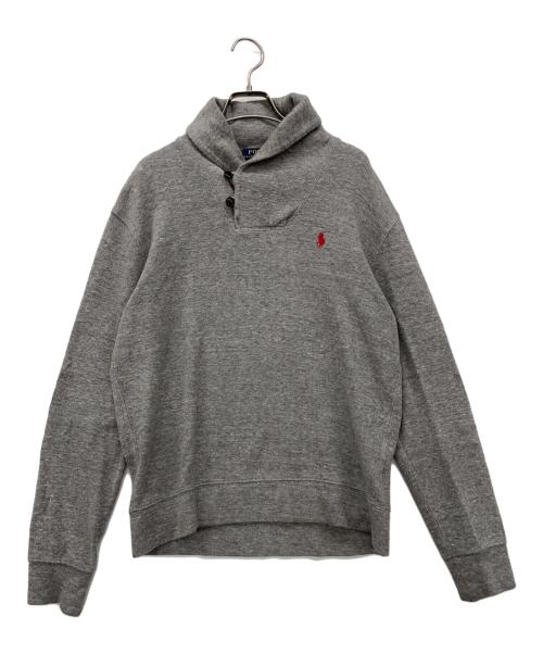 POLO RALPH LAUREN（ポロ・ラルフローレン）POLO RALPH LAUREN (ポロ・ラルフローレン) ショールカラープルオーバーリブニット グレー サイズ:Sの古着・服飾アイテム