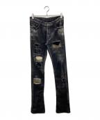 L.G.Bルグランブルー）の古着「ダメージ加工デニムパンツ」｜ブラック