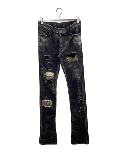 L.G.B（ルグランブルー）L.G.B (ルグランブルー) ダメージ加工デニムパンツ ブラック サイズ:SIZE 73.5cm (W29)の古着・服飾アイテム