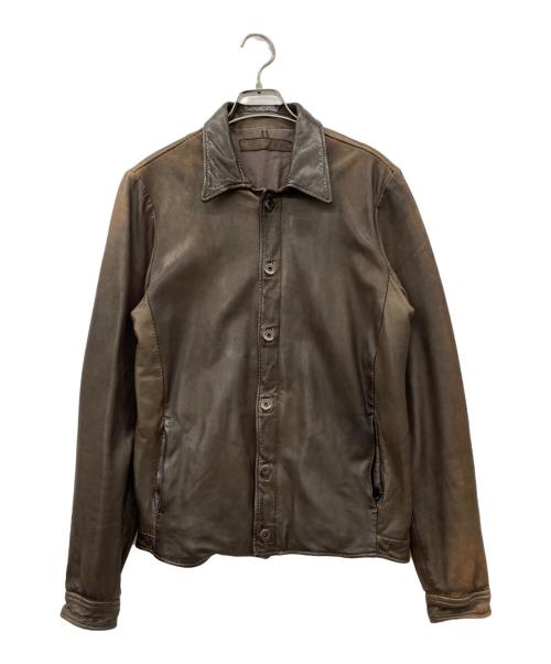 salvatore santoro（サルヴァトーレサントロ）salvatore santoro (サルヴァトーレサントロ) ラムレザージャケット ブラウン サイズ:44の古着・服飾アイテム