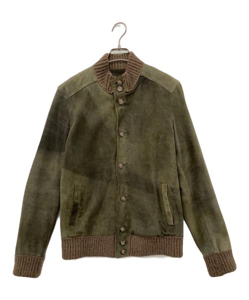salvatore santoro（サルヴァトーレサントロ）salvatore santoro (サルヴァトーレサントロ) スウェードジャケット オリーブ サイズ:46の古着・服飾アイテム