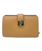 Kate Spadeケイトスペード）の古着「フィービー ターンロック ミディアム ウォレット」｜ベージュ×ピンク