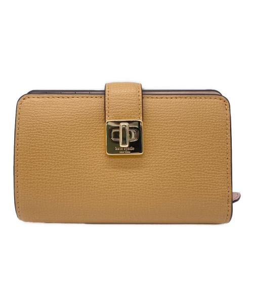 Kate Spade（ケイトスペード）Kate Spade (ケイトスペード) フィービー ターンロック ミディアム ウォレット ベージュ×ピンクの古着・服飾アイテム