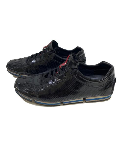 PRADA（プラダ）PRADA (プラダ) レザースニーカー ブラック サイズ:7の古着・服飾アイテム